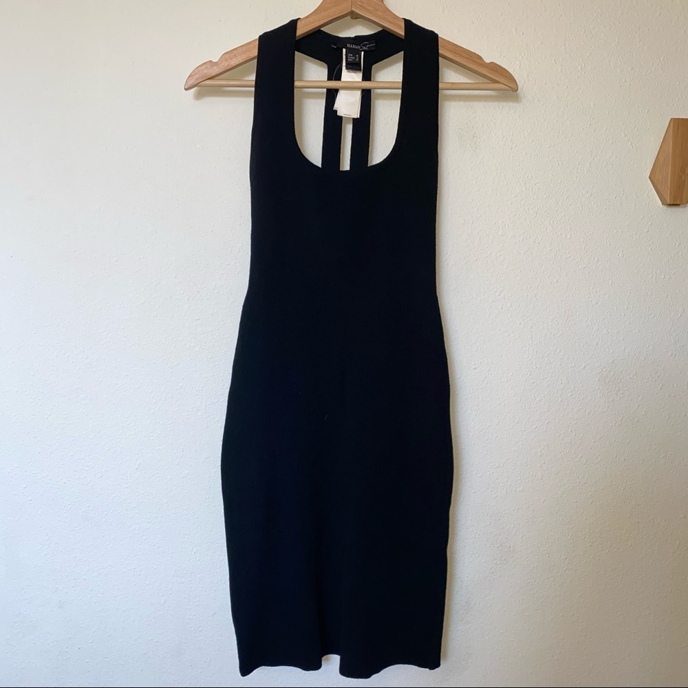 Mango little black halter dress